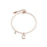 Solid 925 Sterling Silver Initial Crystal Personalised Alphabet Letter Bracelet Rose Gold Filled